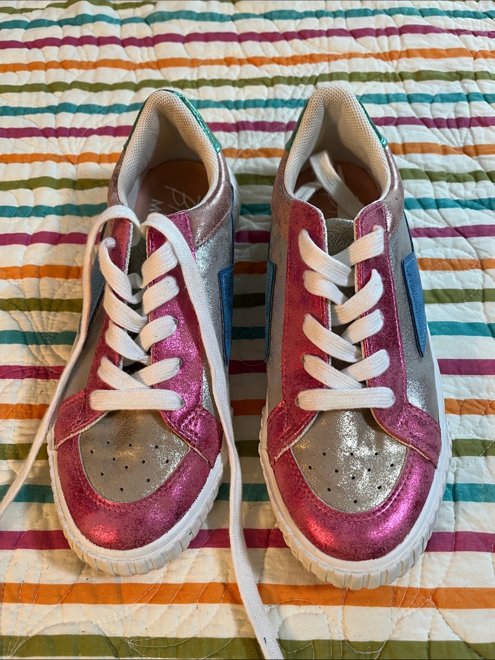 Blowfish Malibu metallic suede sneakers for girls